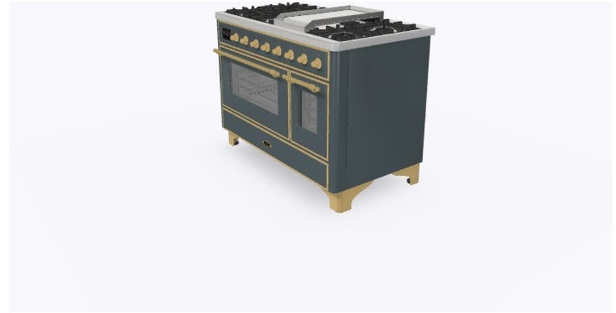 Ilve UM12FDNS3BGG Natural Gas In Blue Grey W/ Brass Trim