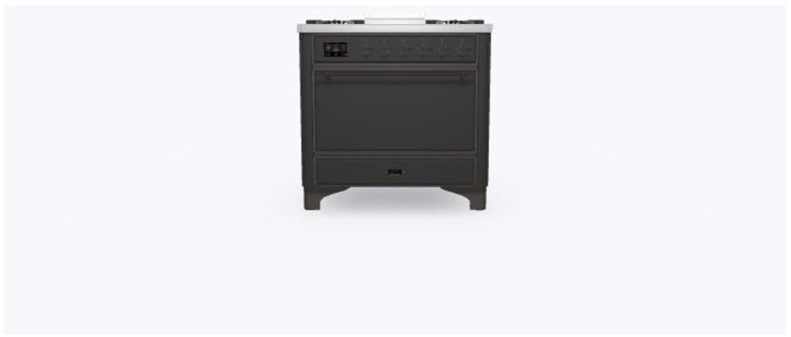 Ilve UM09FDQNS3MGB Natural Gas In Matte Graphite W/ Bronze Trim