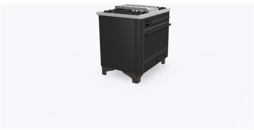 Ilve UM09FDQNS3MGB Natural Gas In Matte Graphite W/ Bronze Trim