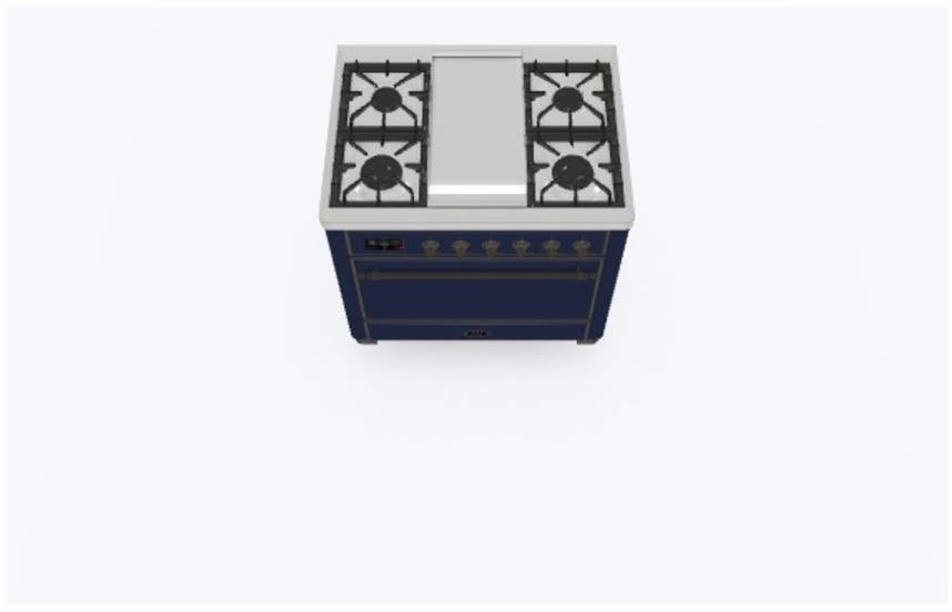Ilve UM09FDQNS3MBBLP Liquid Propane In Midnight Blue W/ Bronze Trim