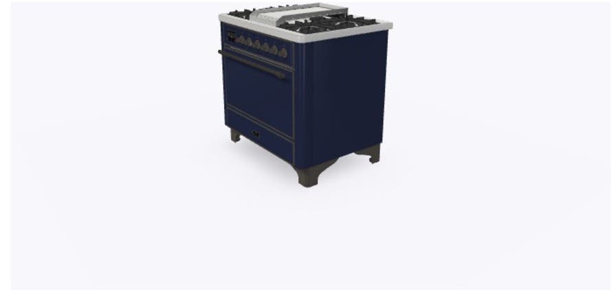 Ilve UM09FDQNS3MBBLP Liquid Propane In Midnight Blue W/ Bronze Trim