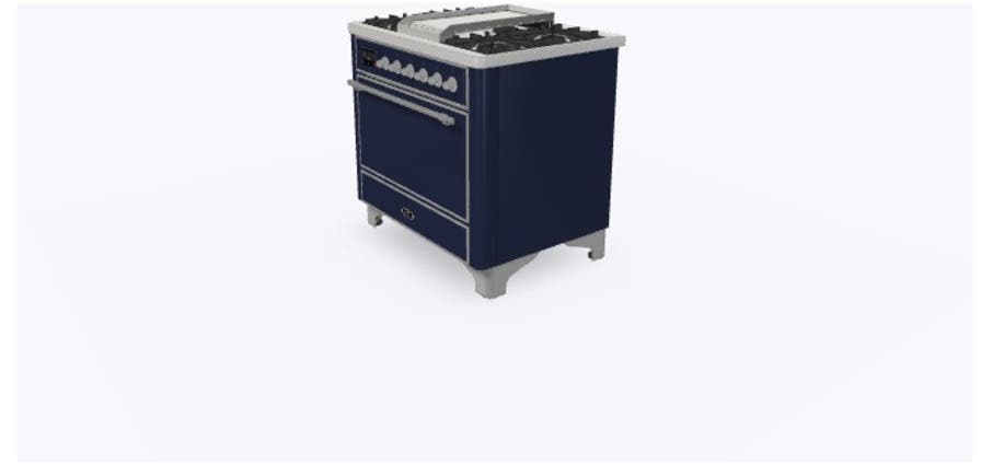 Ilve UM09FDQNS3MBC Natural Gas In Midnight Blue W/ Chrome Trim