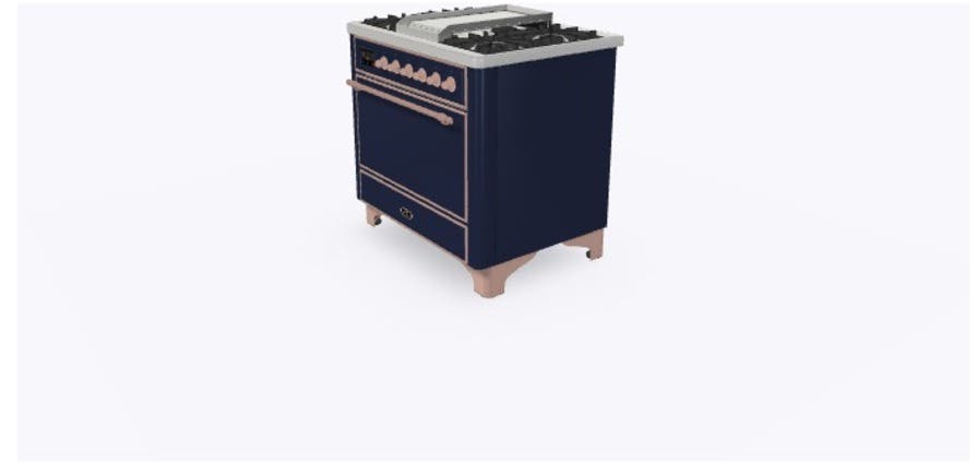 Ilve UM09FDQNS3MBP Natural Gas In Midnight Blue W/ Copper Trim