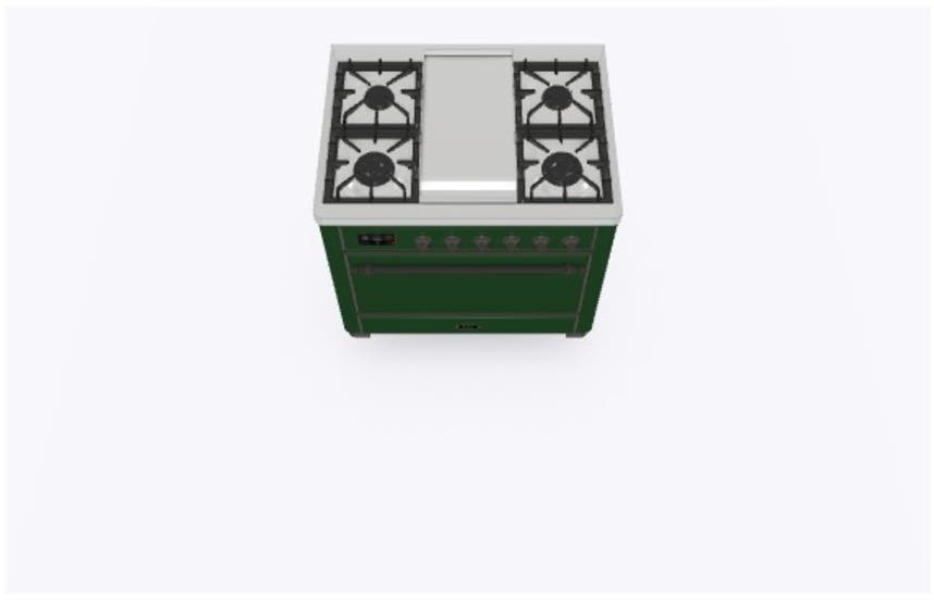 Ilve UM09FDQNS3EGB Natural Gas In Emerald Green W/ Bronze Trim