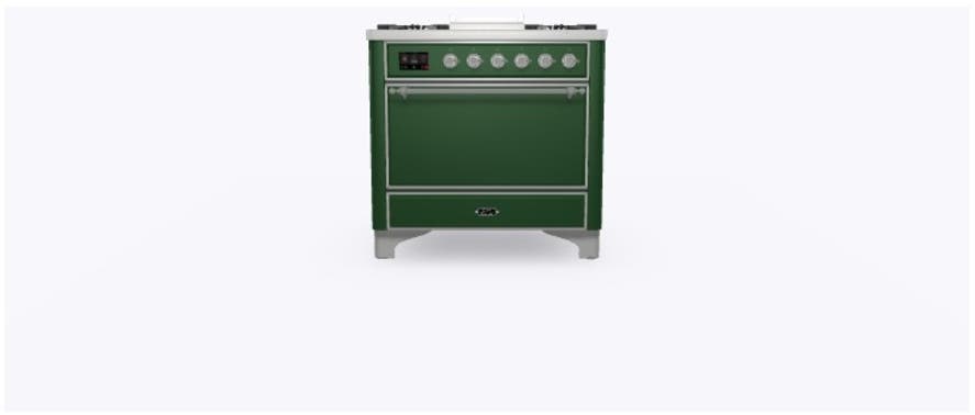 Ilve UM09FDQNS3EGC Natural Gas In Emerald Green W/ Chrome Trim