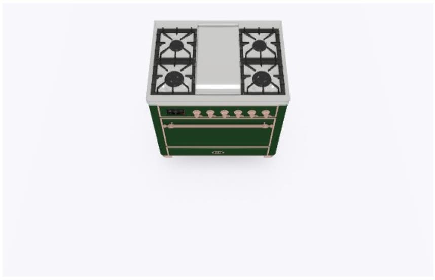 Ilve UM09FDQNS3EGP Natural Gas In Emerald Green W/ Copper Trim