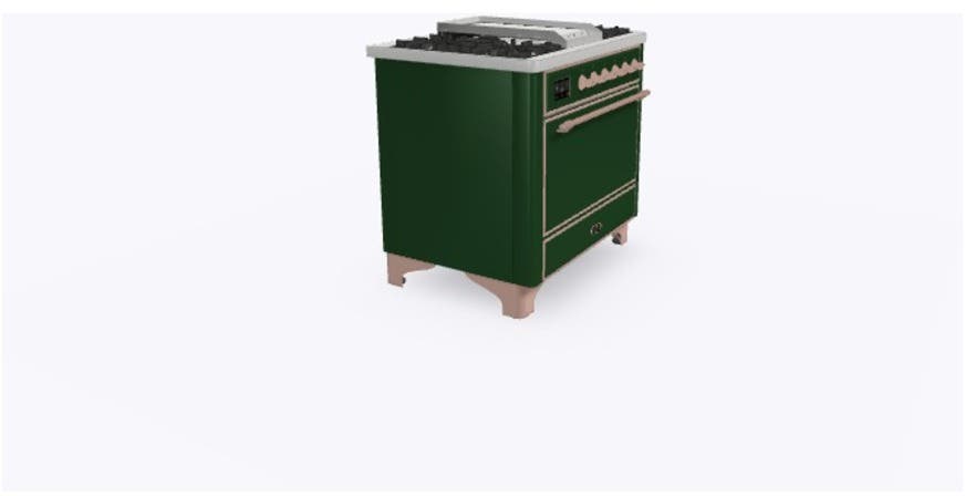 Ilve UM09FDQNS3EGP Natural Gas In Emerald Green W/ Copper Trim
