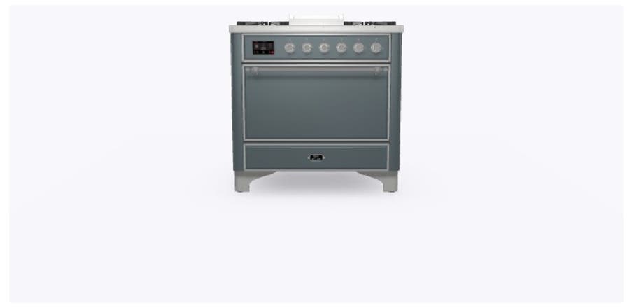 Ilve UM09FDQNS3BGC Natural Gas In Blue Grey W/ Chrome Trim