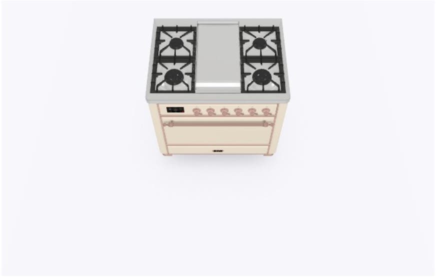 Ilve UM09FDQNS3AWP Natural Gas In Antique White W/ Copper Trim