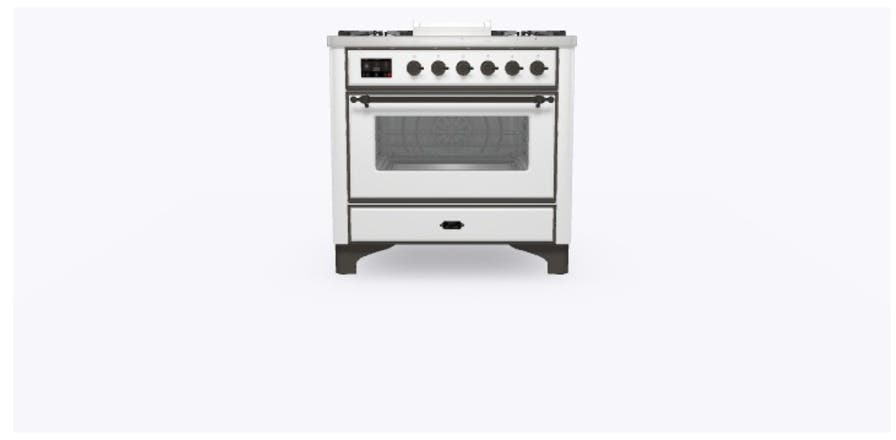 Ilve UM09FDNS3WHB Natural Gas In White W/ Bronze Trim