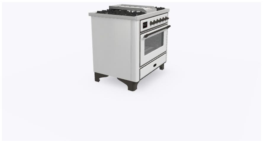 Ilve UM09FDNS3WHB Natural Gas In White W/ Bronze Trim