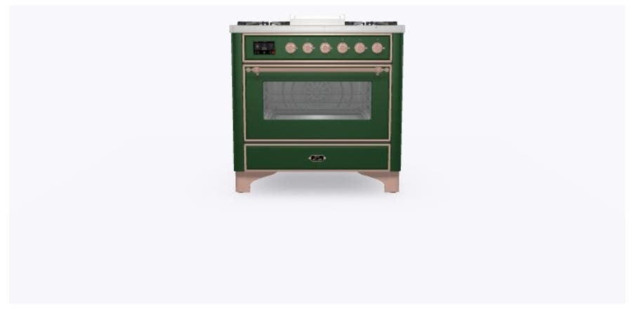 Ilve UM09FDNS3EGPLP Liquid Propane In Emerald Green W/ Copper Trim