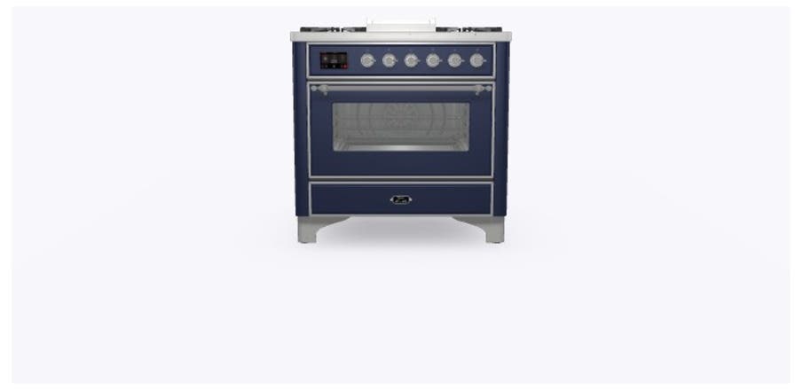 Ilve UM09FDNS3MBCLP Liquid Propane In Midnight Blue W/ Chrome Trim