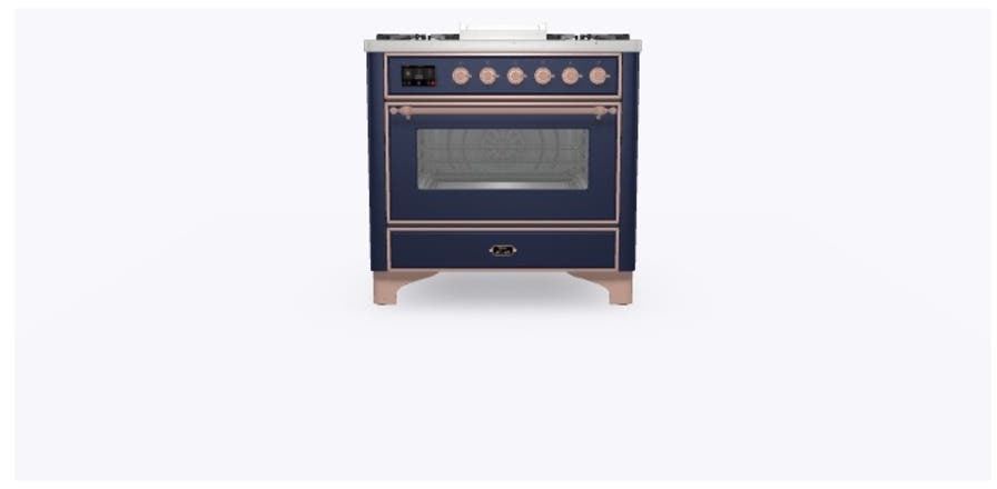 Ilve UM09FDNS3MBPLP Liquid Propane In Midnight Blue W/ Copper Trim