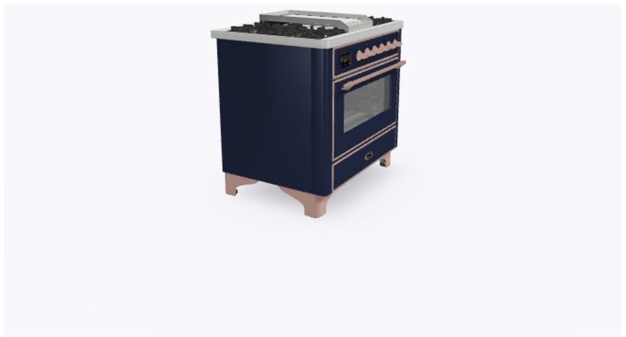 Ilve UM09FDNS3MBPLP Liquid Propane In Midnight Blue W/ Copper Trim