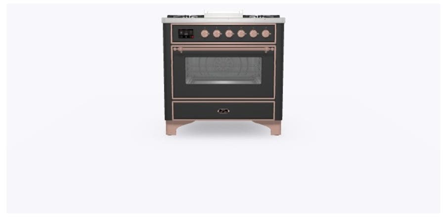 Ilve UM09FDNS3MGPLP Liquid Propane In Matte Graphite W/ Copper Trim