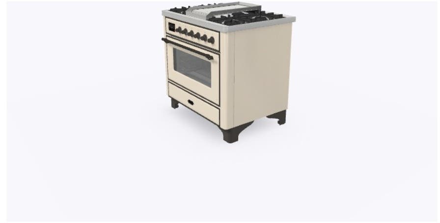 Ilve UM09FDNS3AWBLP Liquid Propane In Antique White W/ Bronze Trim