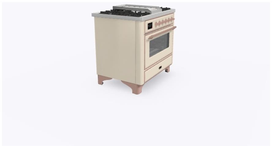 Ilve UM09FDNS3AWPLP Liquid Propane In Antique White W/ Copper Trim