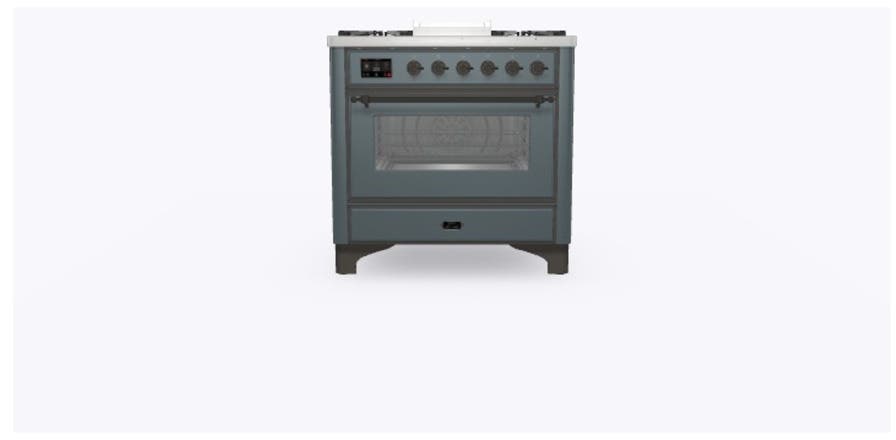 Ilve UM09FDNS3BGBLP Liquid Propane In Blue Grey W/ Bronze Trim