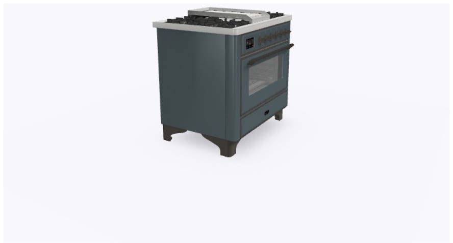 Ilve UM09FDNS3BGB Natural Gas In Blue Grey W/ Bronze Trim