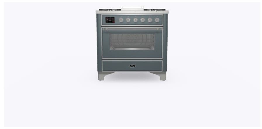 Ilve UM09FDNS3BGC Natural Gas In Blue Grey W/ Chrome Trim