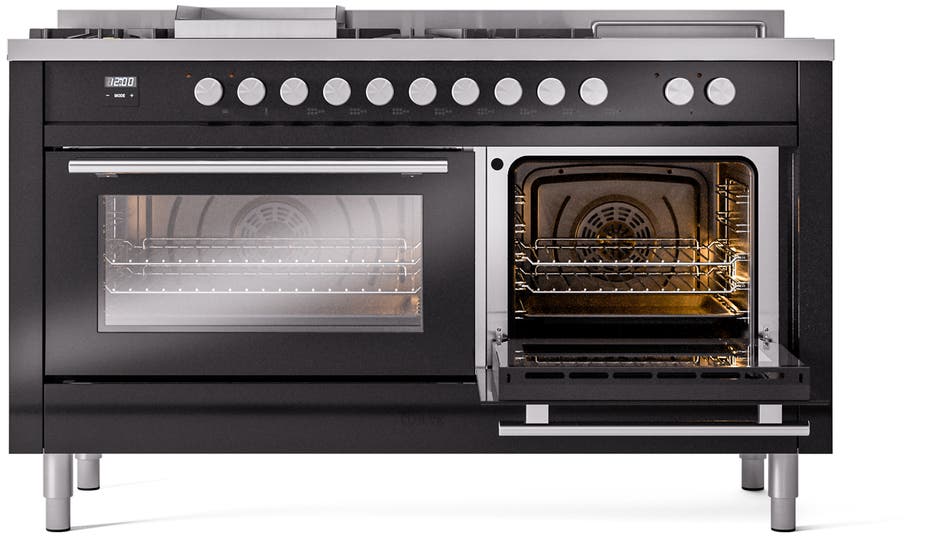 Ilve UP60FSQMPBGLP Blue Grey With Satin Trim, Lp