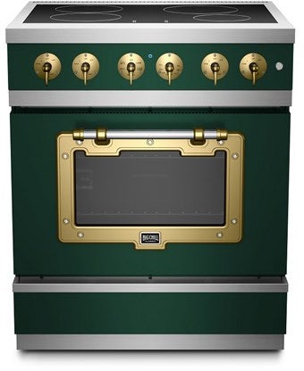 Big Chill BCCI30MGBB 30 Inch Classic Induction Range: Moss Green With B...