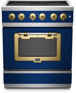 Signal Blue With Brushed Brass Trim