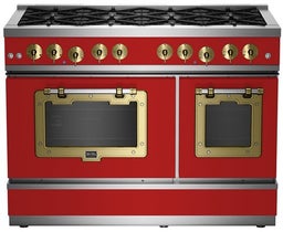 Carmine Red With Brushed Brass Trim, Liquid Propane