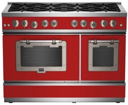 Carmine Red With Satin Nickel Trim, Natural Gas