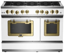 Classic White With Brushed Brass Trim, Natural Gas
