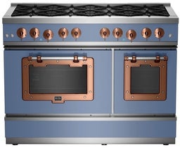 Pastel Blue With Brushed Copper Trim, Natural Gas