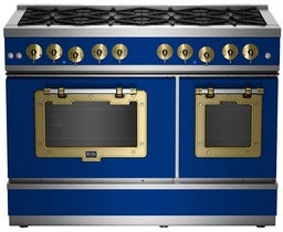 Signal Blue With Brushed Brass Trim, Natural Gas