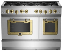 Stainless Steel With Brushed Brass Trim, Natural Gas