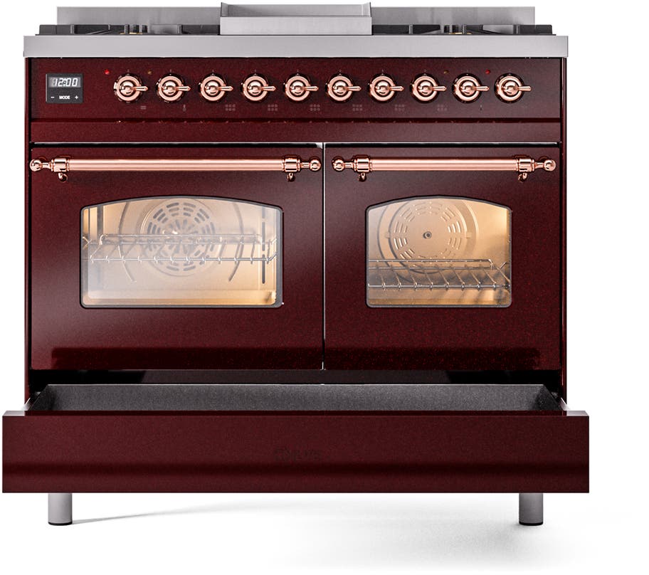 Ilve UPD40FNMPBUPLP Burgundy With Copper Trim, Lp
