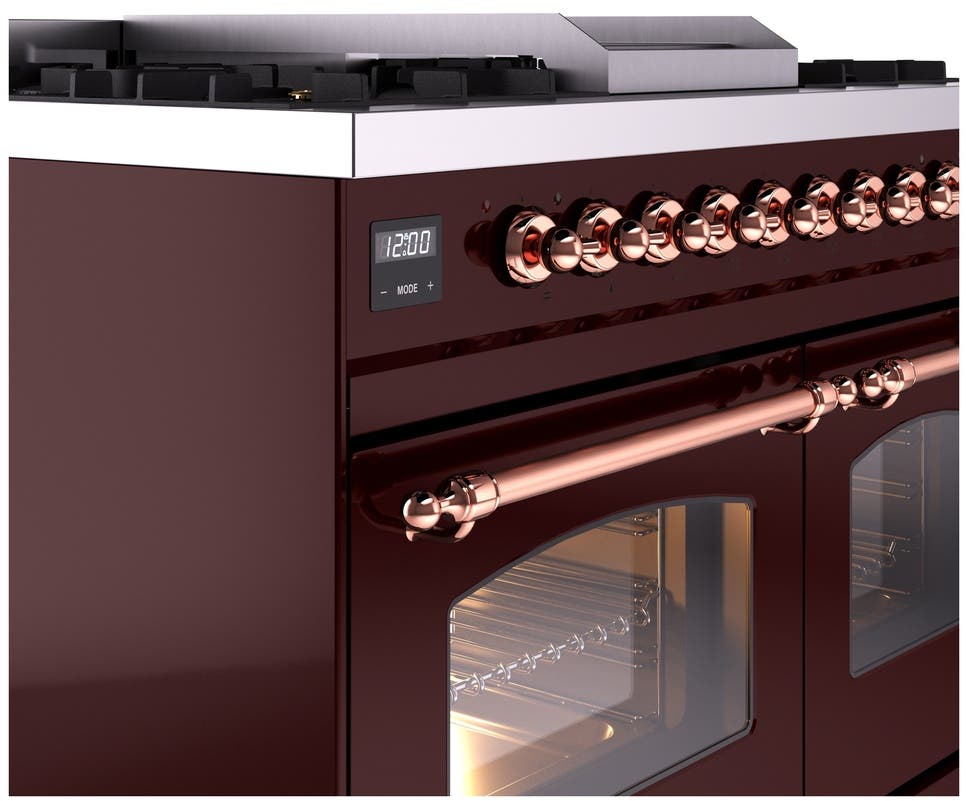 Ilve UPD40FNMPBUPLP Burgundy With Copper Trim, Lp