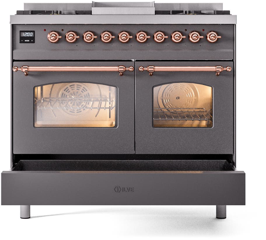 Ilve UPD40FNMPMGPLP Graphite Matte With Copper Trim, Lp