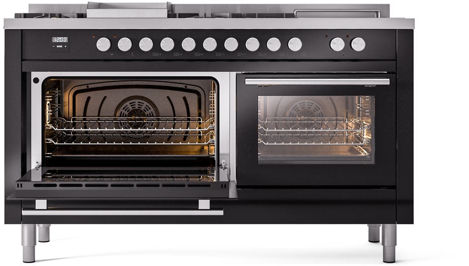 Ilve UP60FSWMPBKLP Glossy Black With Satin Trim, Lp
