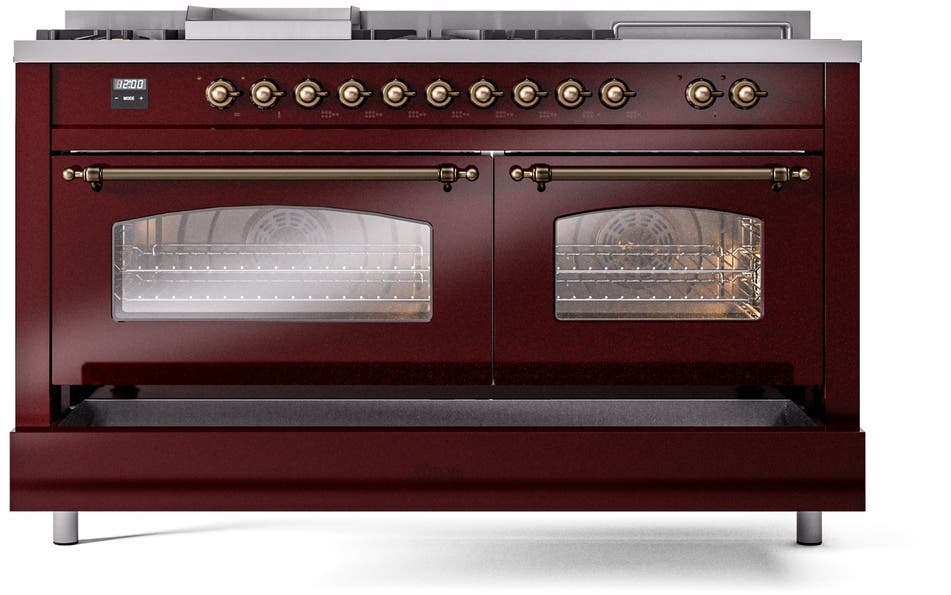 Ilve UP60FSNMPBUBLP Burgundy With Bronze Trim, Lp