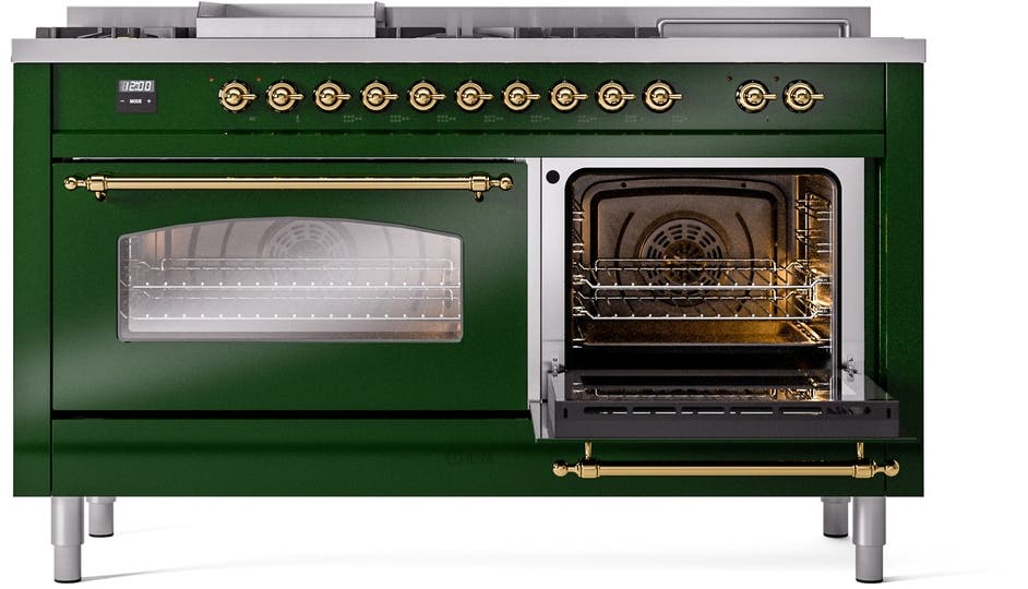 Ilve UP60FSNMPEGGLP Emerald Green With Brass Trim, Lp