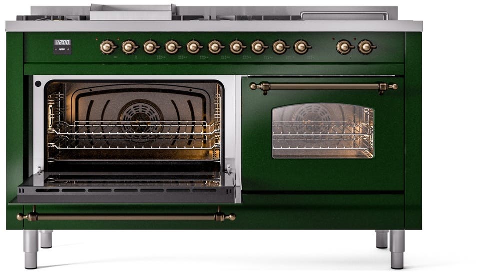 Ilve UP60FSNMPEGBLP Emerald Green With Bronze Trim, Lp