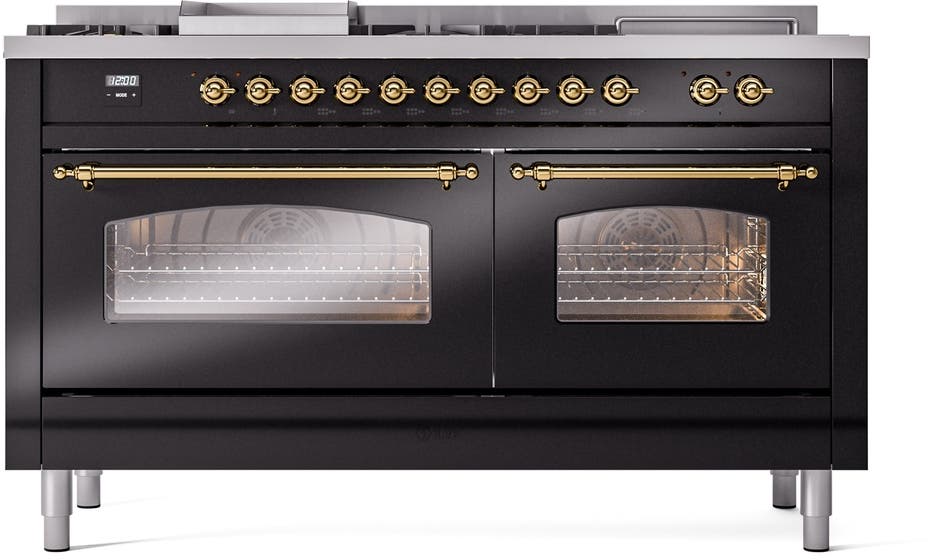 Ilve UP60FSNMPBKGLP Glossy Black With Brass Trim, Lp