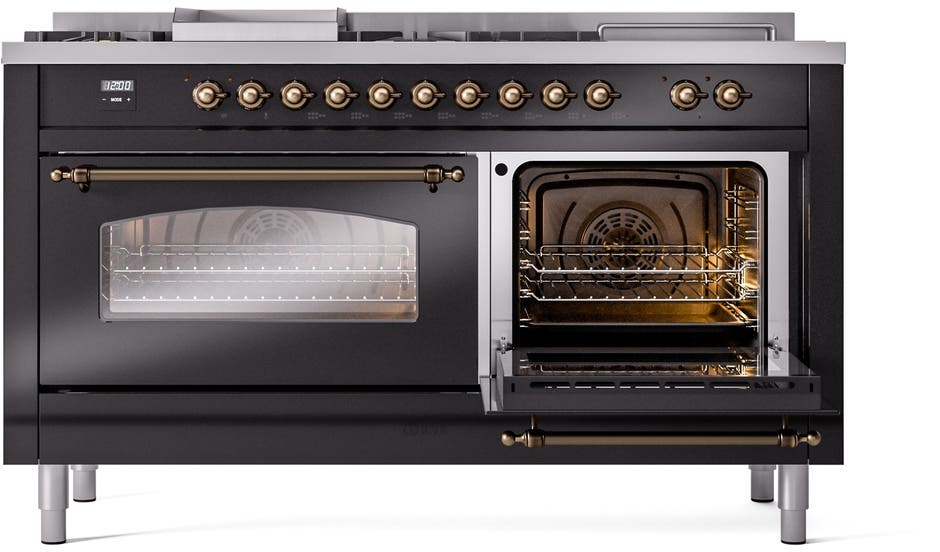 Ilve UP60FSNMPBKBLP Glossy Black With Bronze Trim, Lp