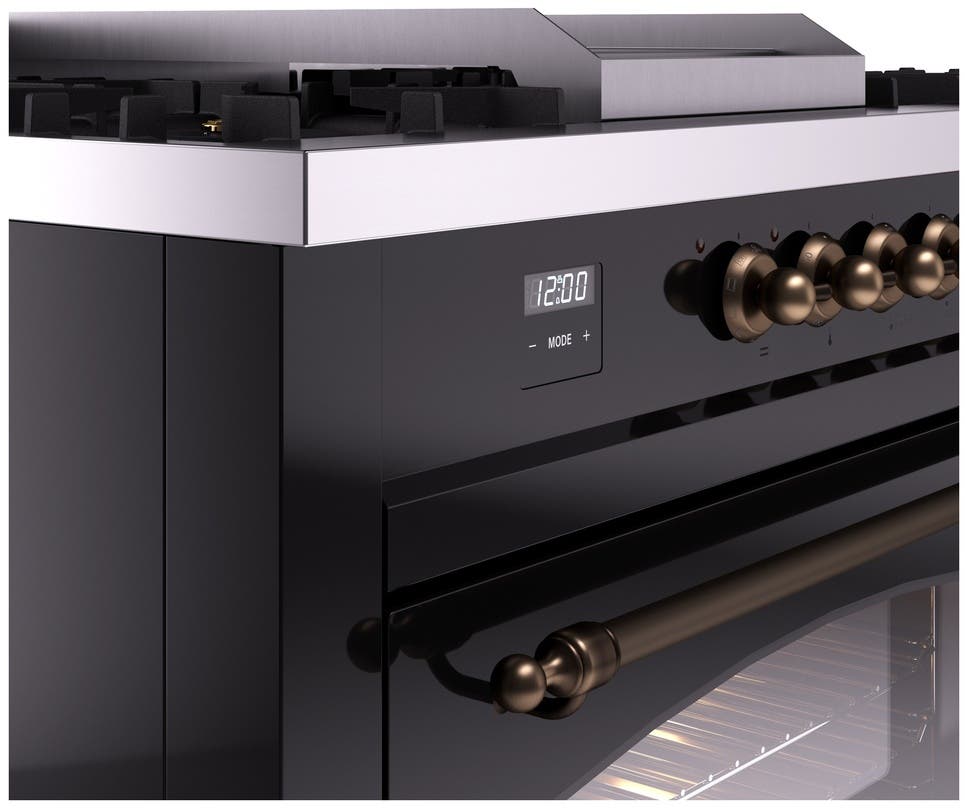 Ilve UP60FSNMPBKBLP Glossy Black With Bronze Trim, Lp