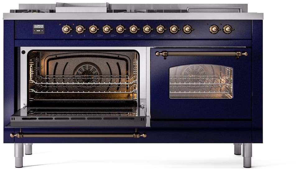 Ilve UP60FSNMPMBBLP Midnight Blue With Bronze Trim, Lp