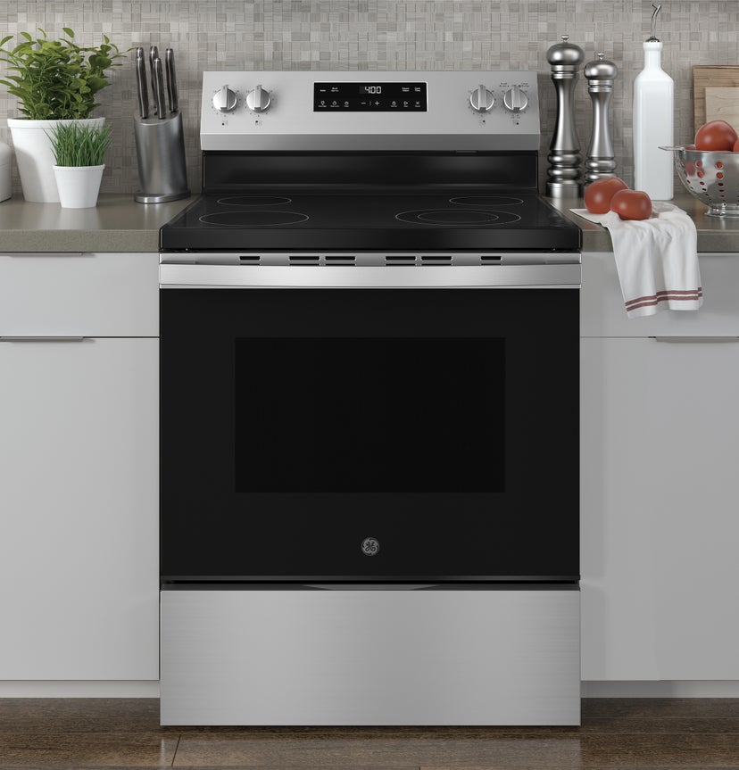 GE GRF40HSVSS 30 Inch 4 Element Free-Standing Electric Range: St...