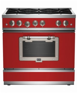 Carmine Red With Satin Nickel Trim, Liquid Propane