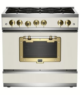 Grey White With Brushed Brass Trim, Liquid Propane