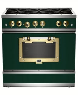 Moss Green With Brushed Brass Trim, Liquid Propane