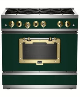 Moss Green With Brushed Brass Trim, Natural Gas